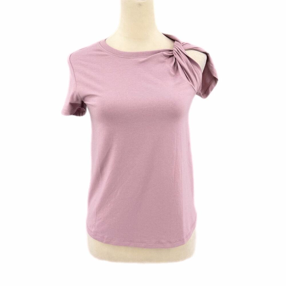 Universal Standard NEW Purple Twist Tee Casual Simple Short Sleeve Everyday Top